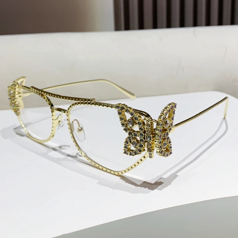 Butterfly diamond-encrusted sunglasses