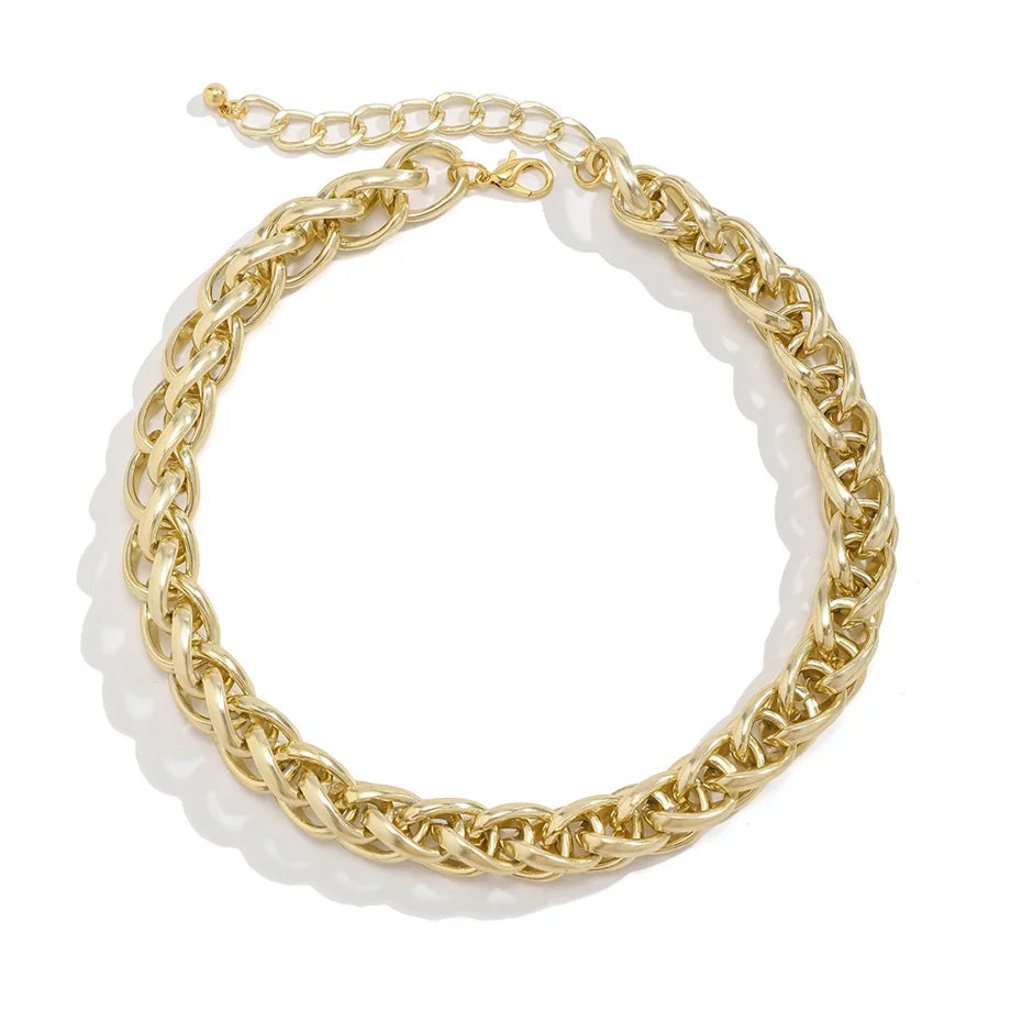 Goth Creative Big Chunky Twisted Lock Choker
