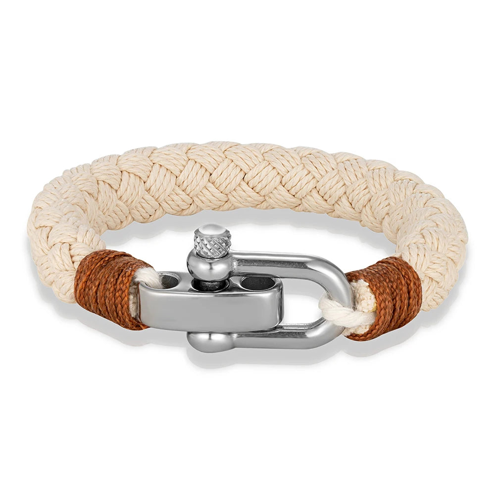 Stainless Steel Adjustable Shackle Clasp Wrap Bangles