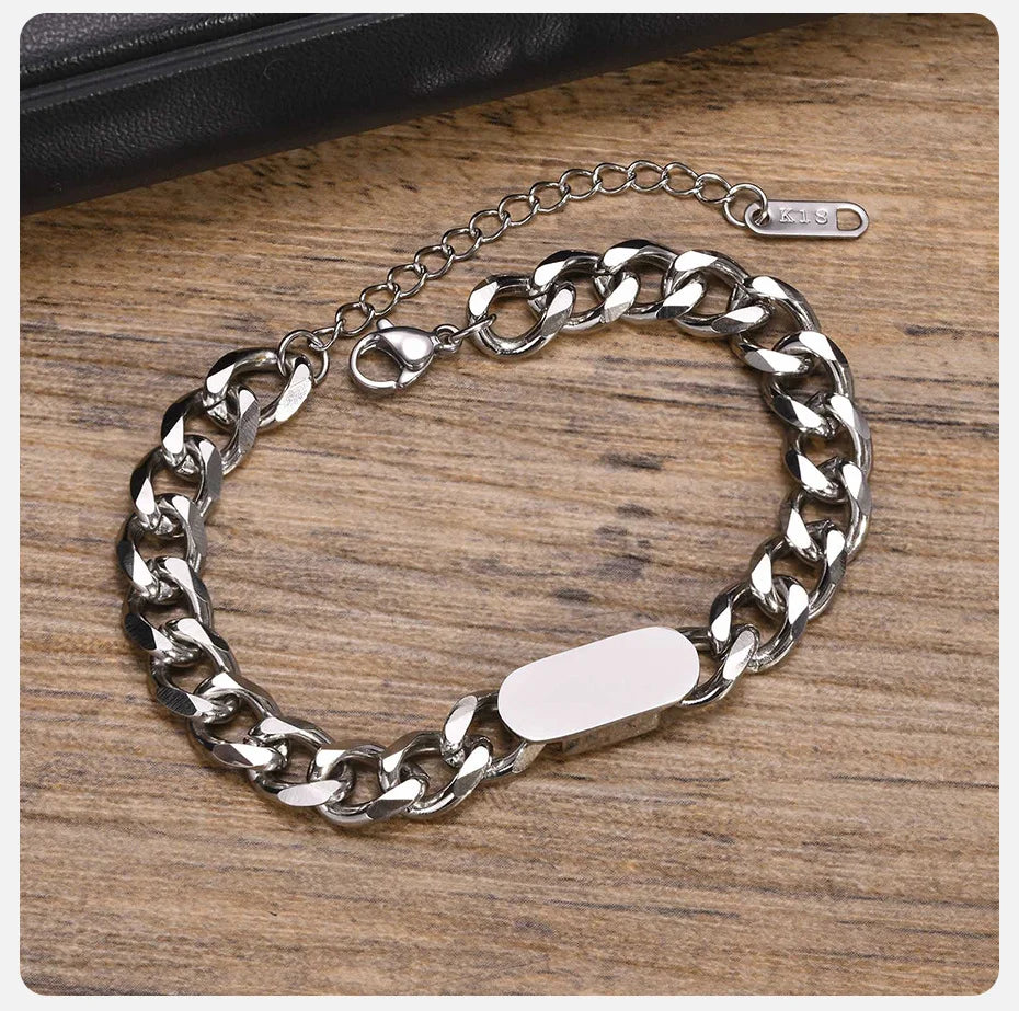 Adjustable Unisex Cuban Chain Bracelet