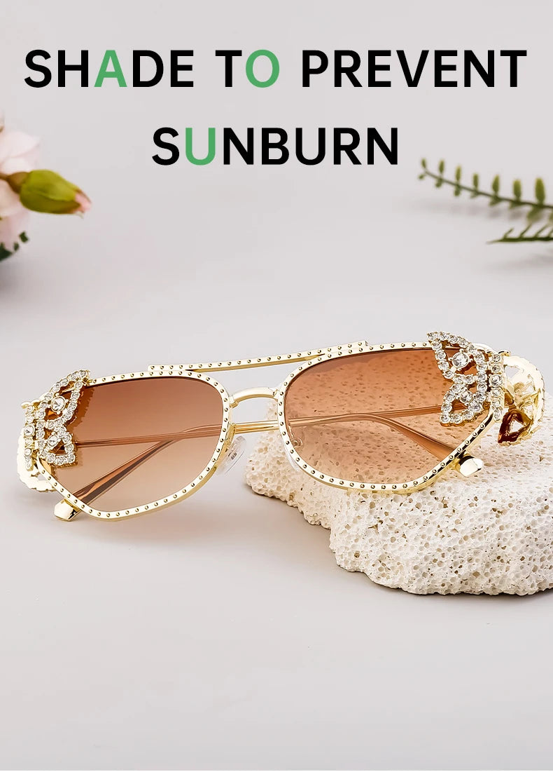 Cat Eye Rhinestone Eyewear-UV400
