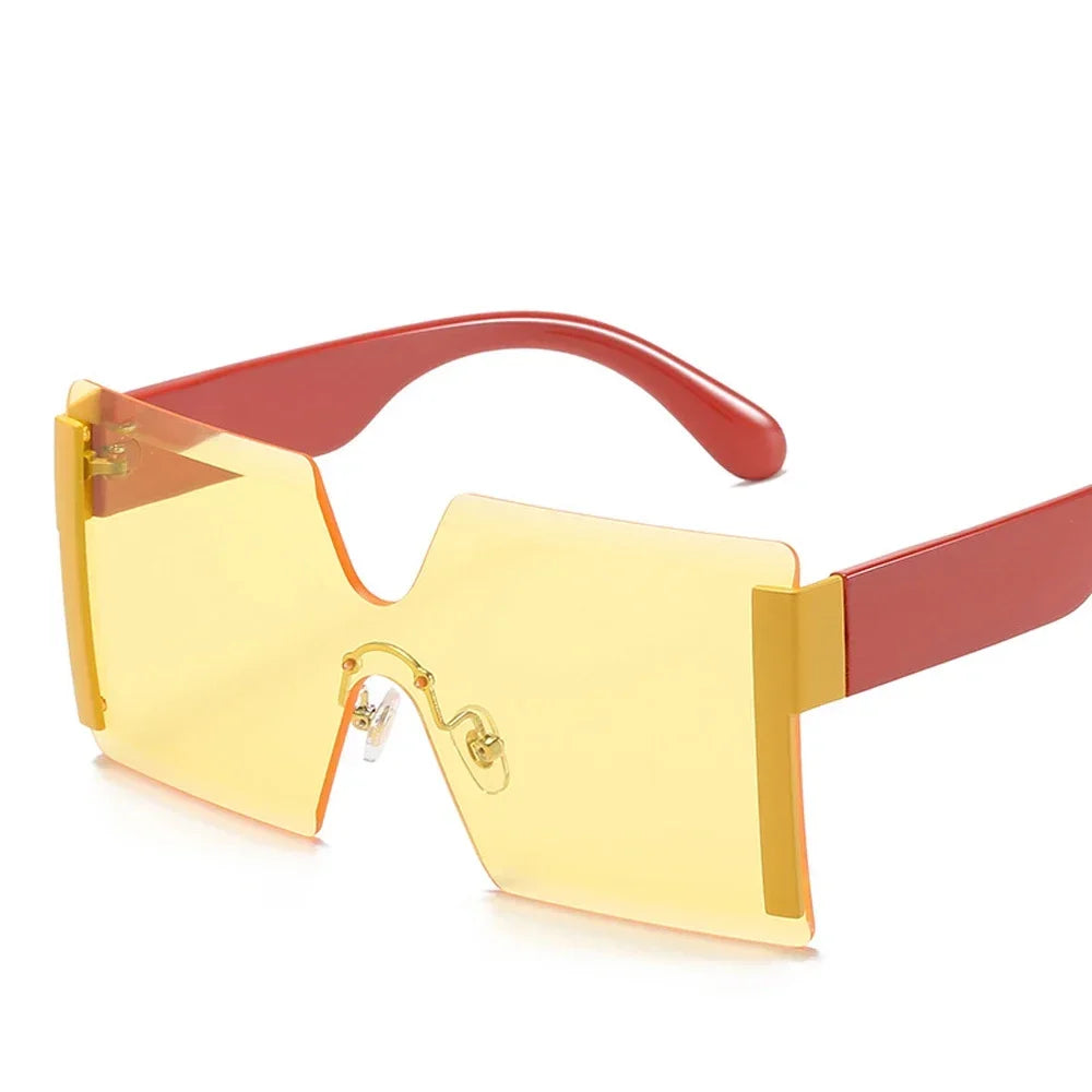 Fashion Oversized Square Rimless Sunglasses