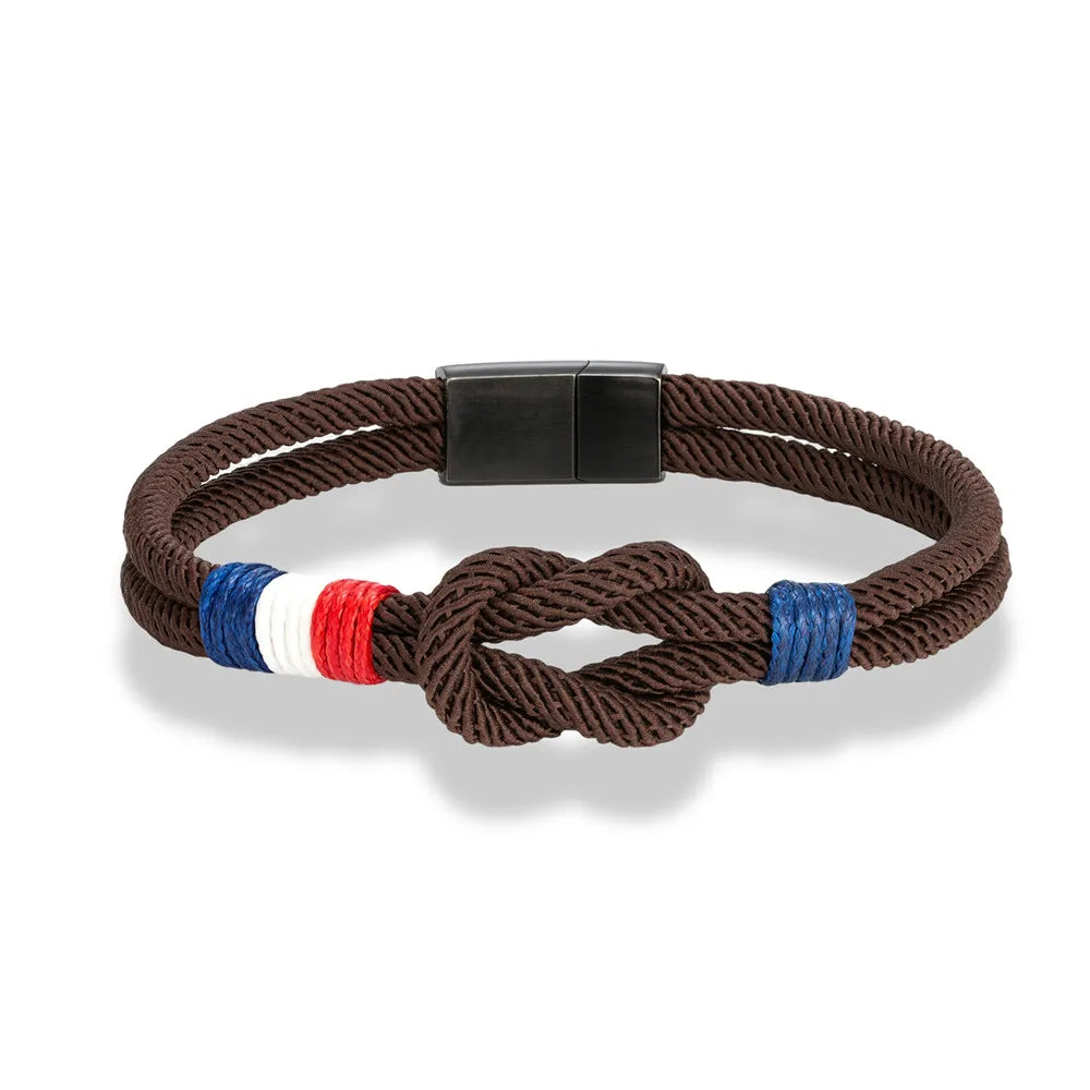 Square Knot Rope Bracelet - Woven Double-Layer