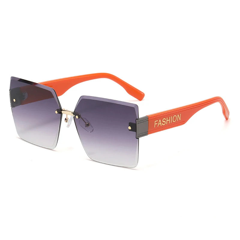 Vintage Square Rimless Sunglasses - UV400