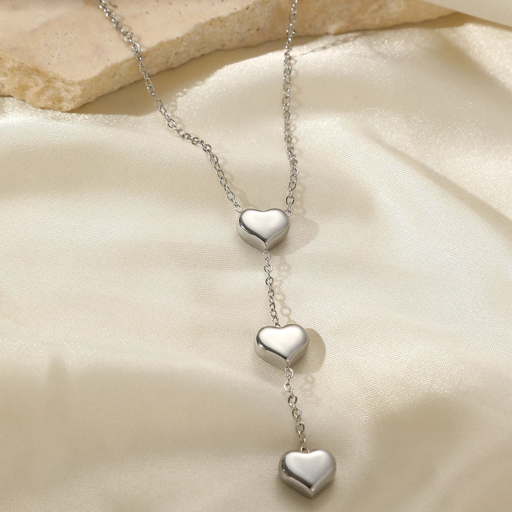 Peach Heart Pendant Necklace