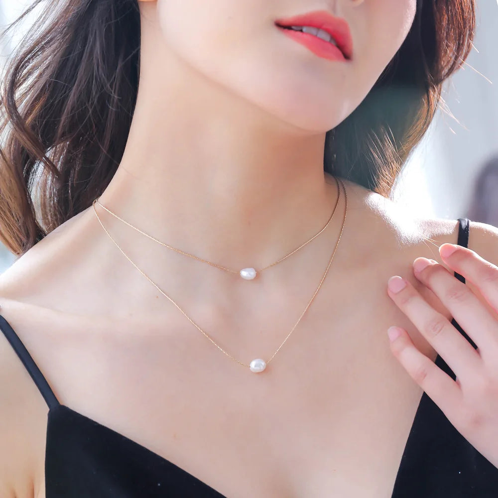 Exquisite Beaded Double Layer Pearl Necklace