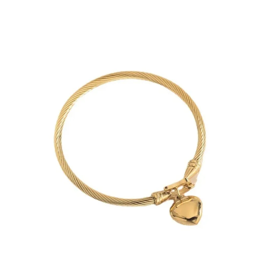 18k Gold Color Stainless Steel Heart Bracelets