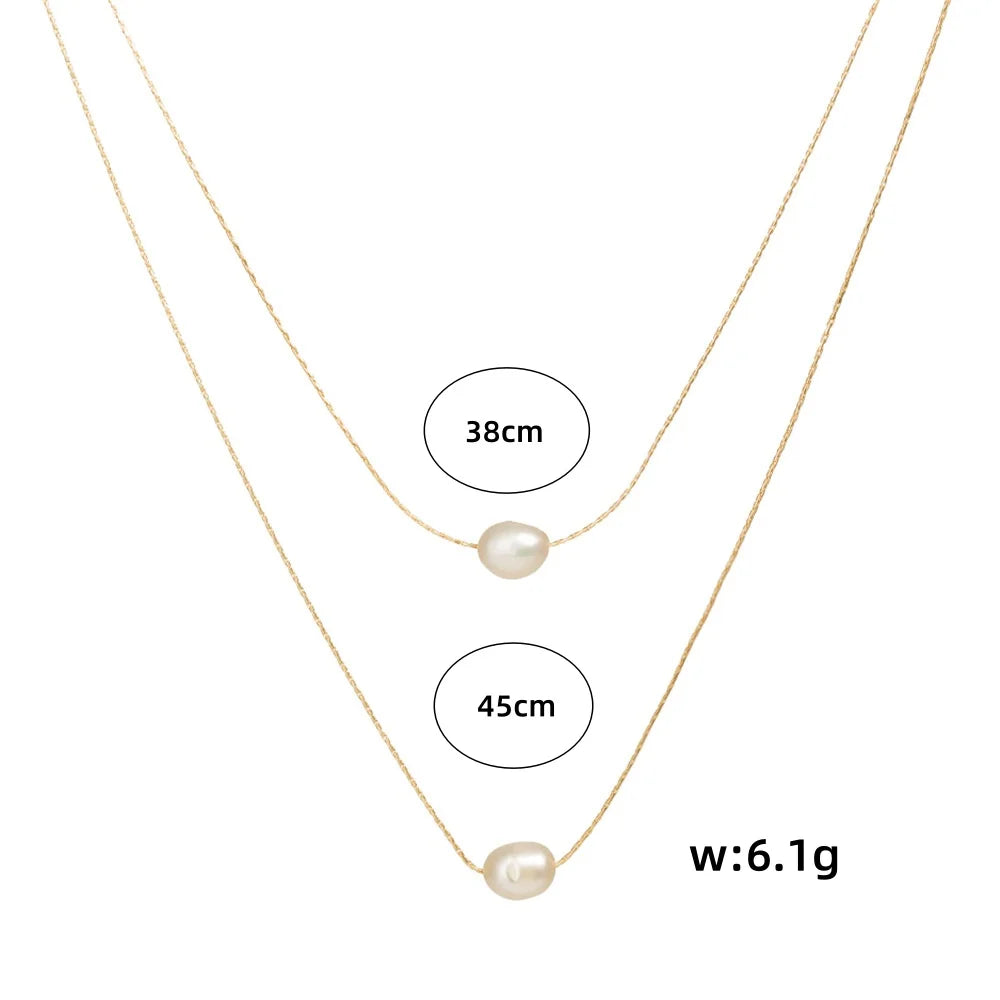 Exquisite Beaded Double Layer Pearl Necklace