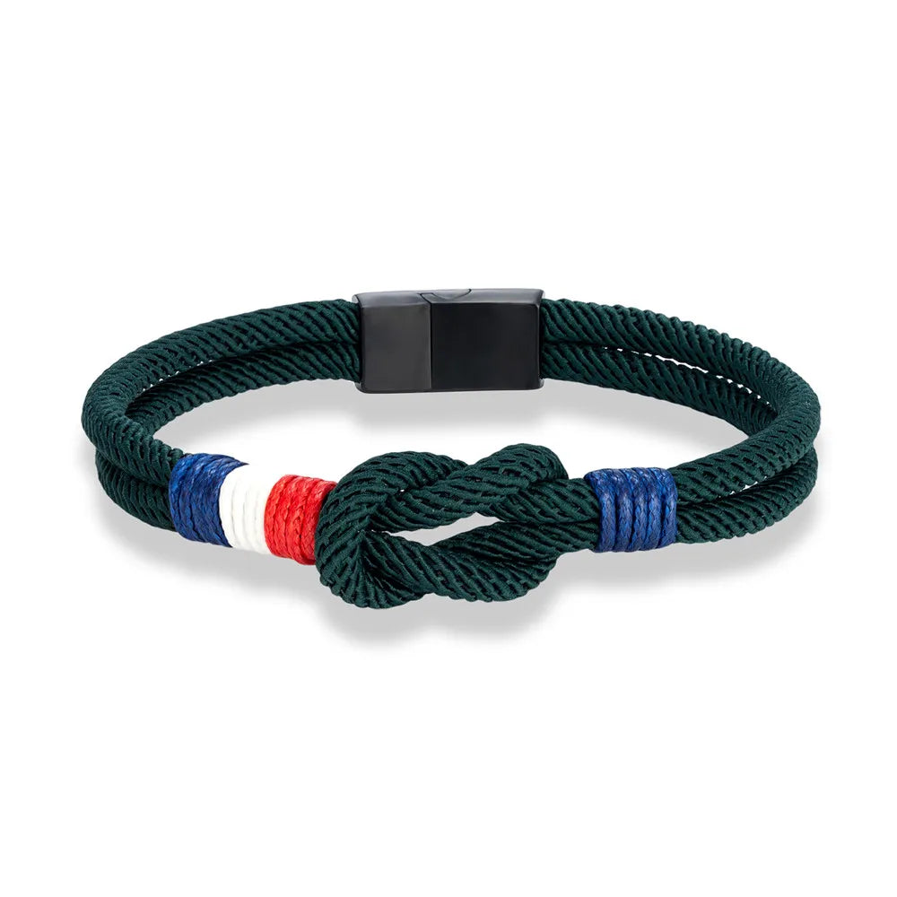 Square Knot Rope Bracelet - Woven Double-Layer