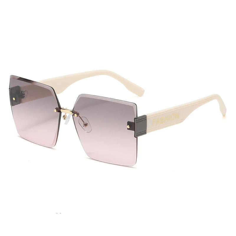 Vintage Square Rimless Sunglasses - UV400