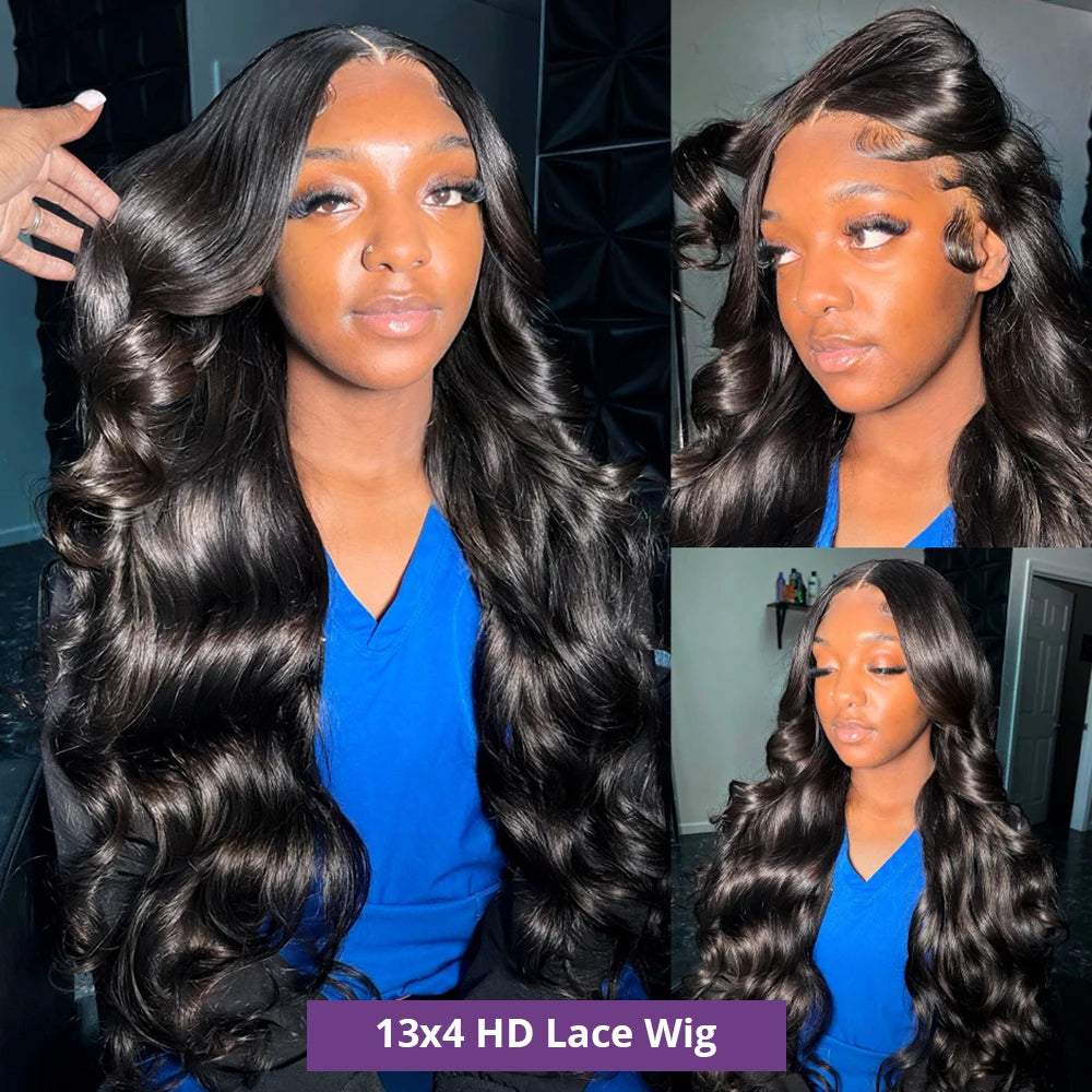 Body Wave 13x4 13x6 360 Hd Transparent Lace Front Wigs Human