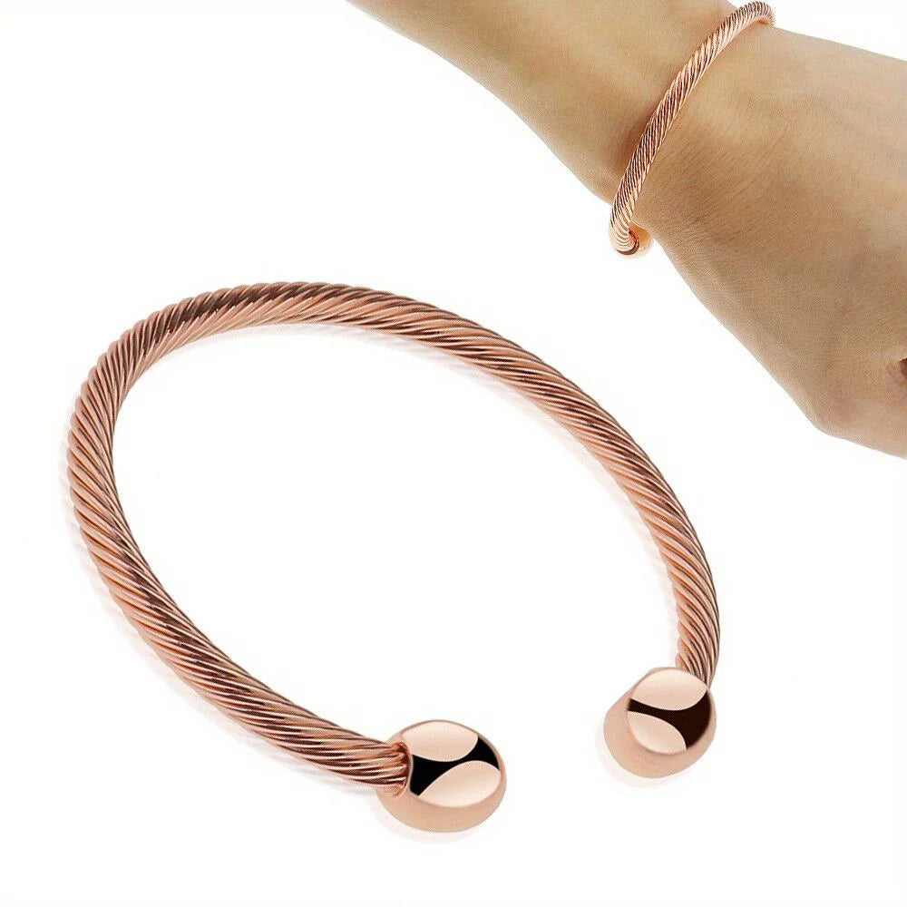 Magnetic Copper Bracelet Cuff Gold