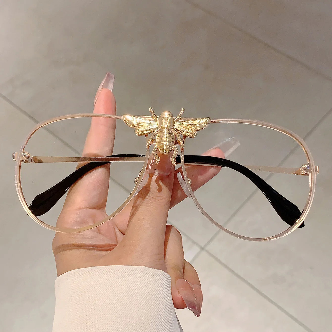 Oversized Punk Metal Eyeglasses UV400