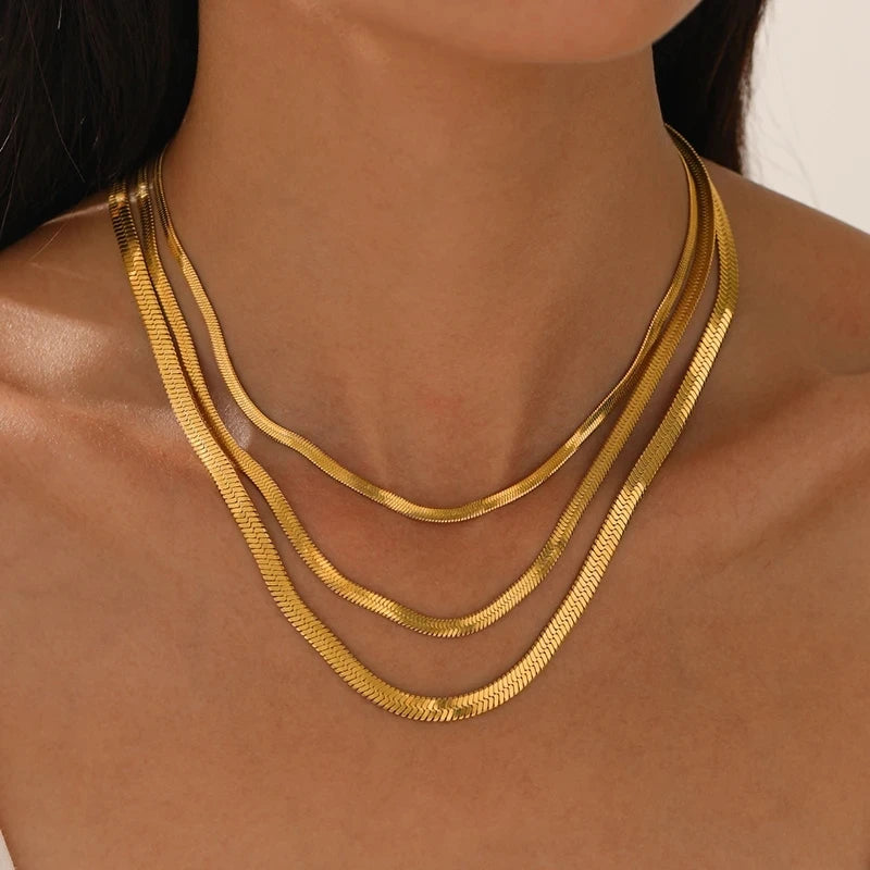Gold Herringbone Choker