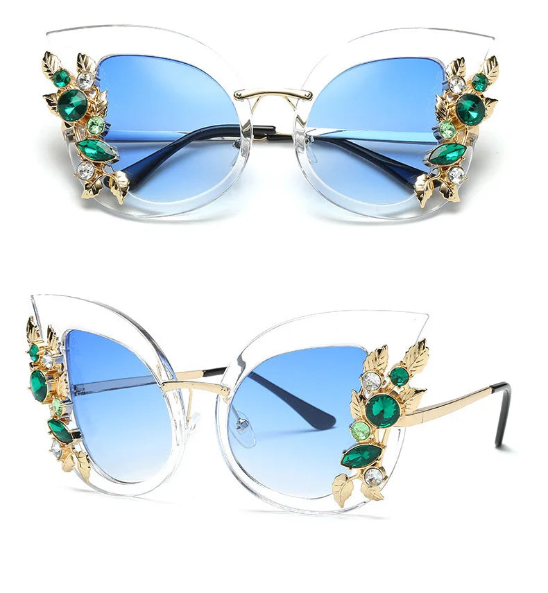 Diamond Luxury Rhinestone Butterfly SunGlasses