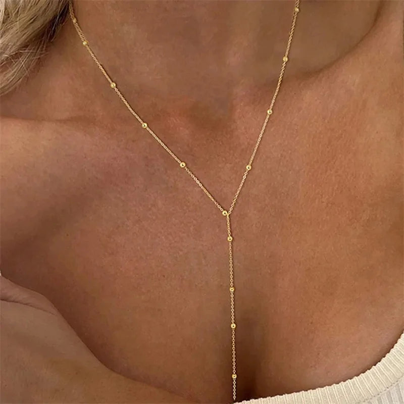 Vintage Long Chain Drop Necklace