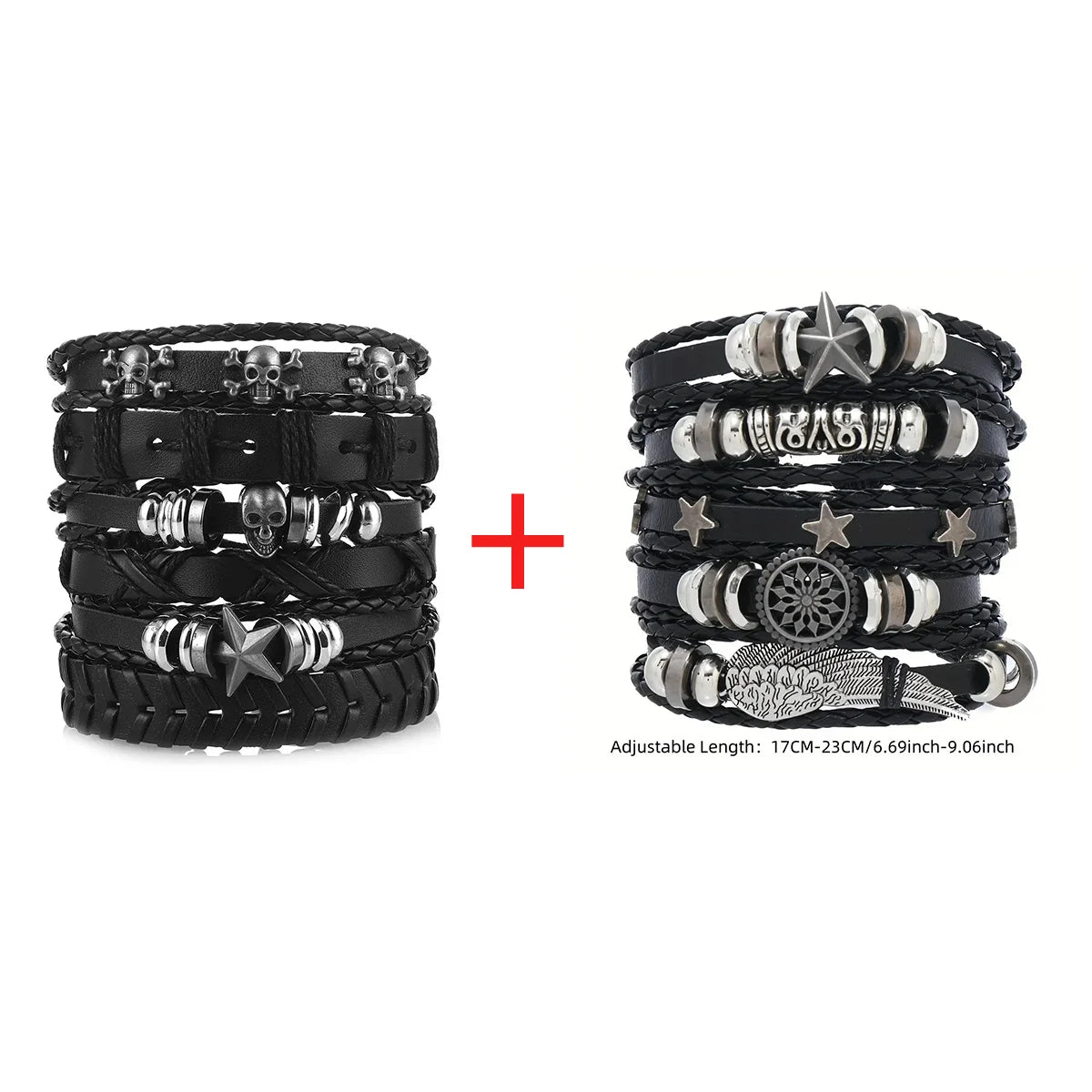 Adjustable Leather Set viking bracelet
