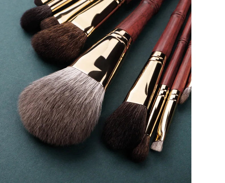 Luxury 9 pcs Professional Makeup Brush Set Rosewood High Grade