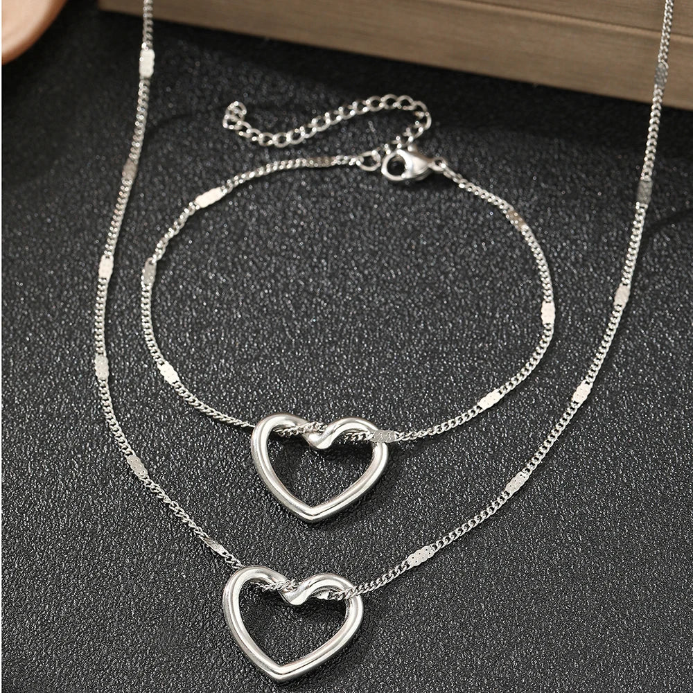 Heart Light Luxury High-end Jewelry Set