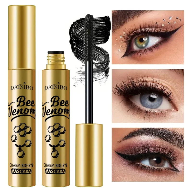 Black Silk Fiber 5D Waterproof Mascara Lengthens Eyelashes Extension