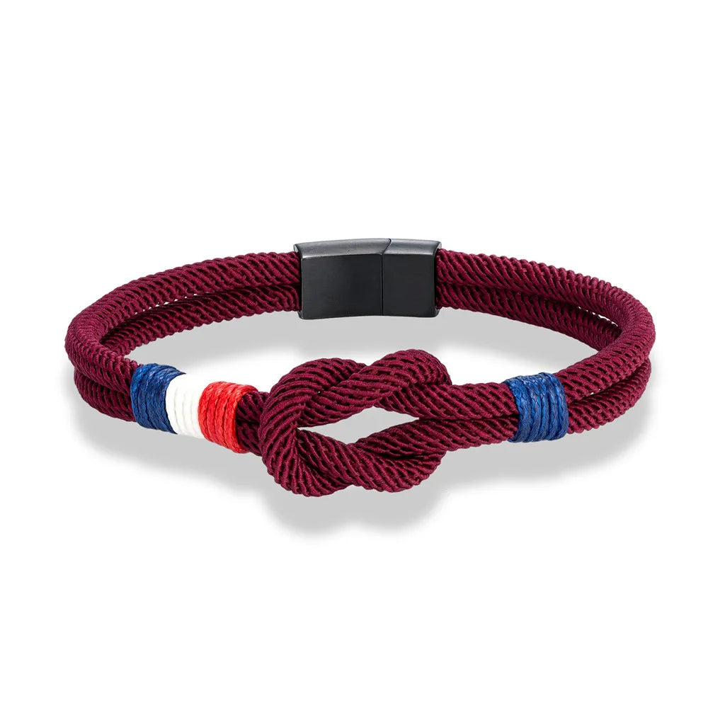 Square Knot Rope Bracelet - Woven Double-Layer