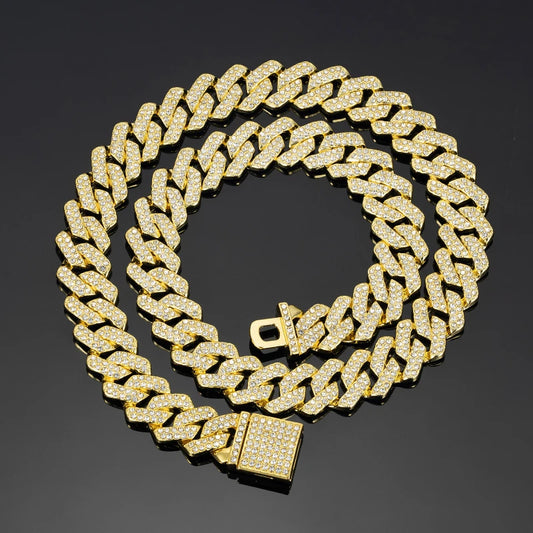 Hip Hop Shiny Cuban Link | Rhinestone Iced Out