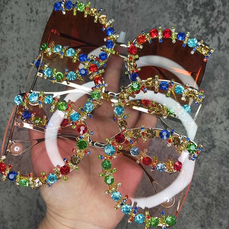 Oversized Cooling Pearl Sun Glasses