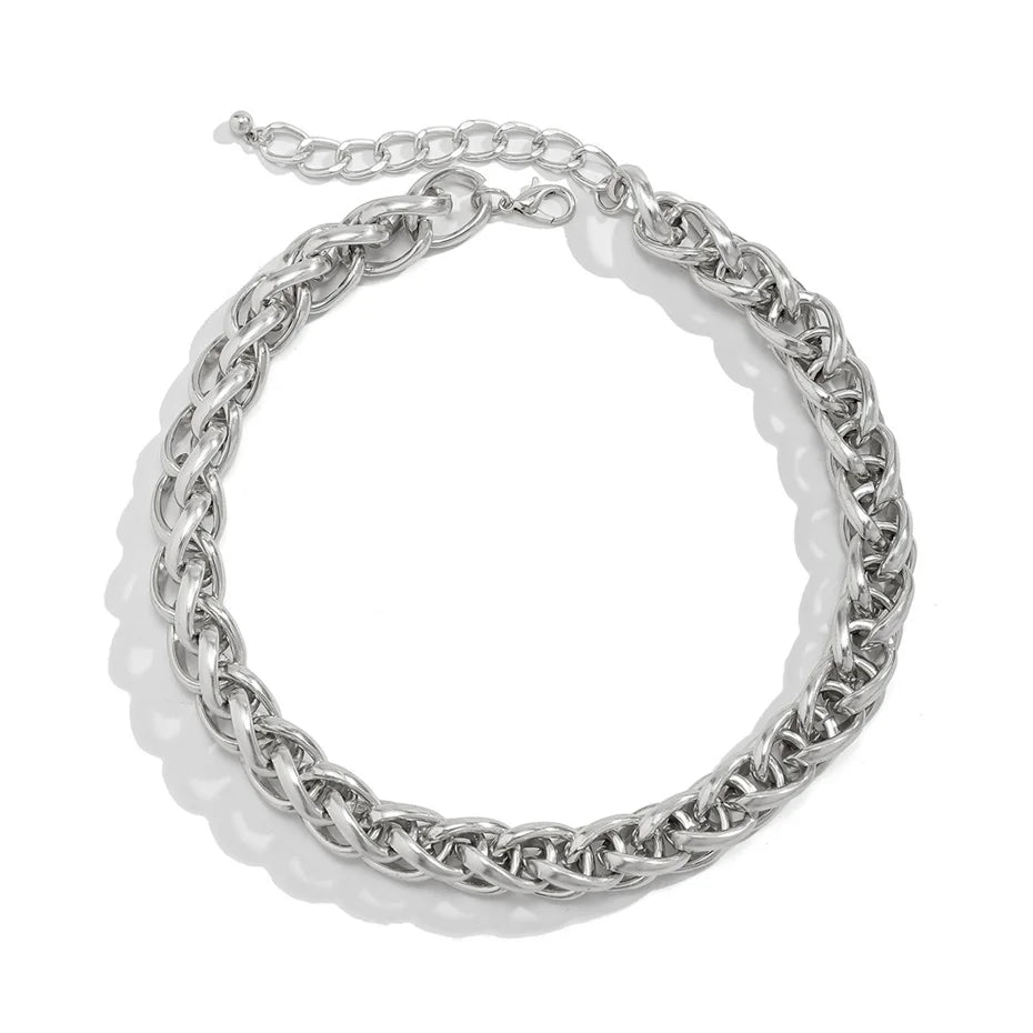 Goth Creative Big Chunky Twisted Lock Choker