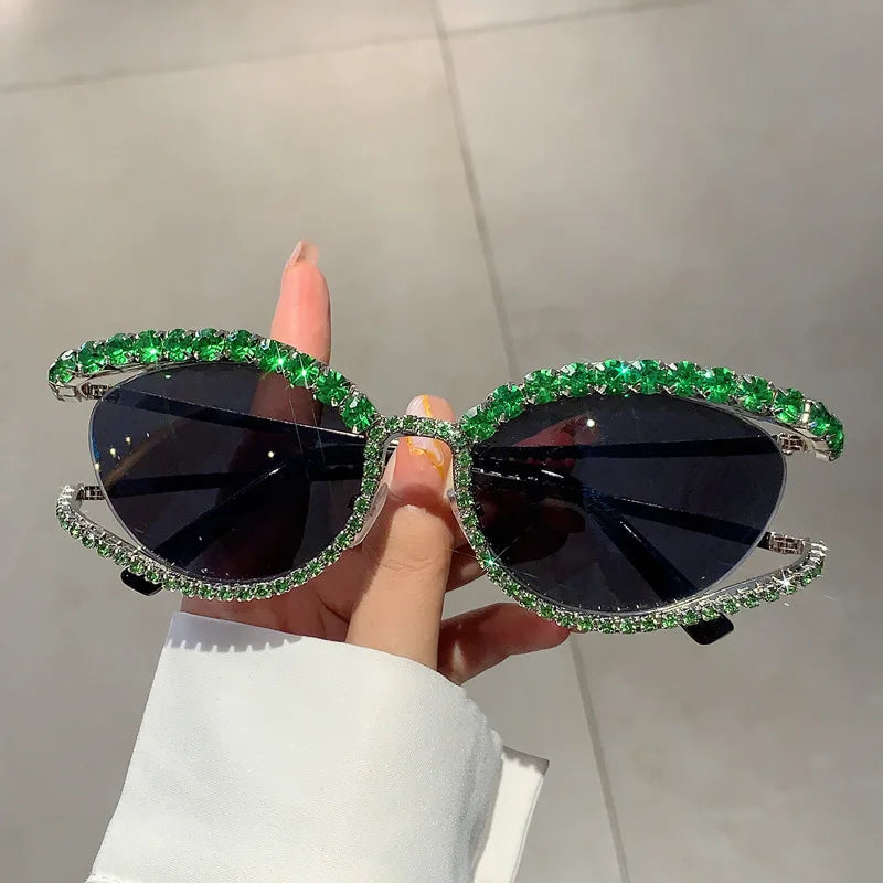 Diamond cat eye luxury bling sunglasses