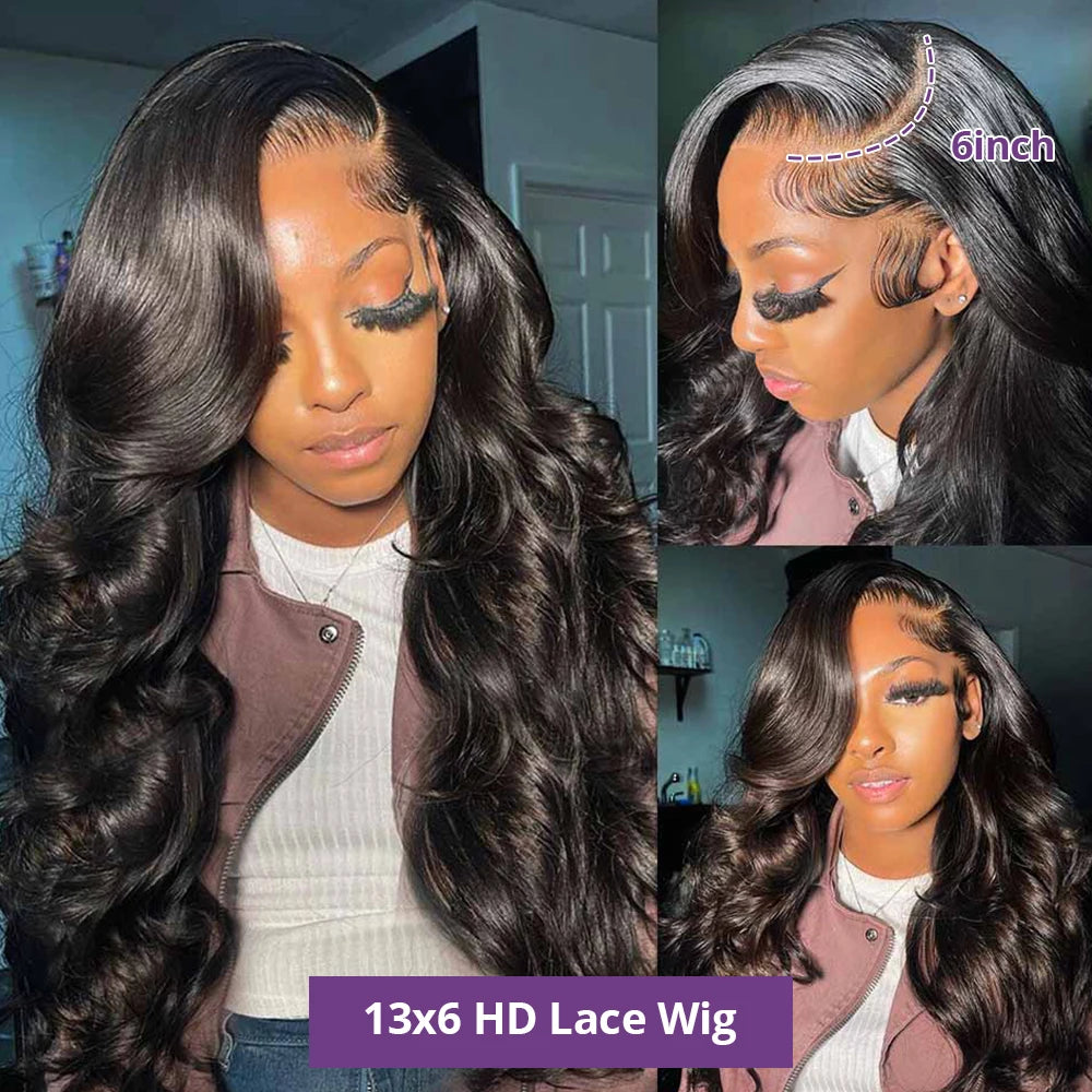Body Wave 13x4 13x6 360 Hd Transparent Lace Front Wigs Human