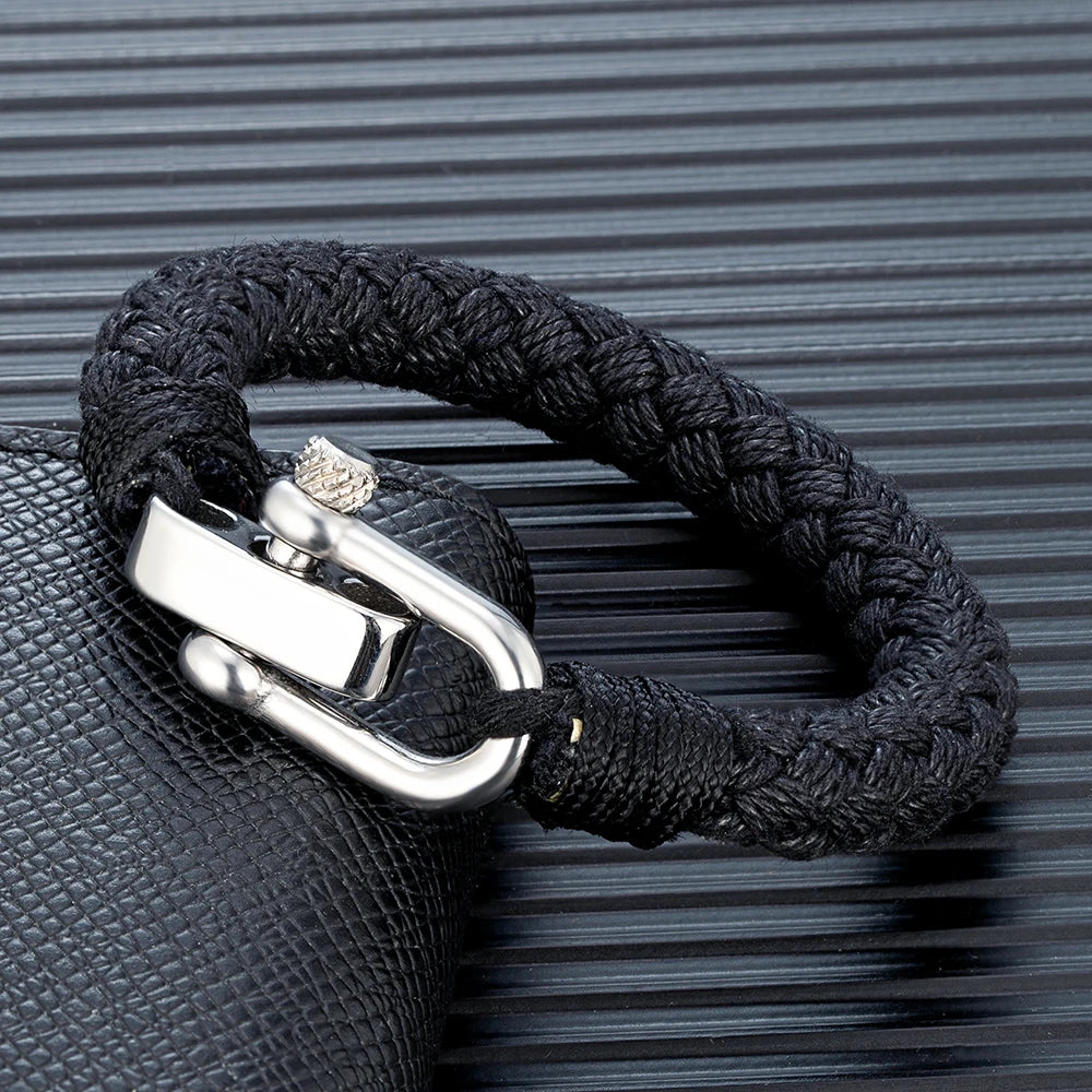 Stainless Steel Adjustable Shackle Clasp Wrap Bangles
