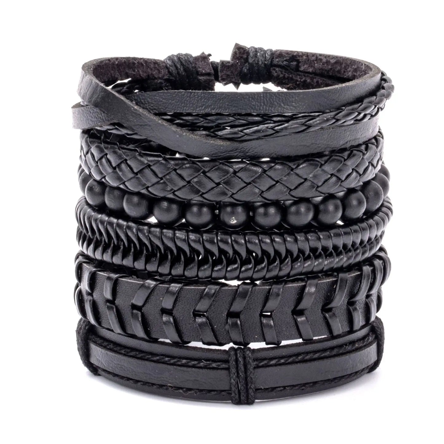 Adjustable Leather Set viking bracelet