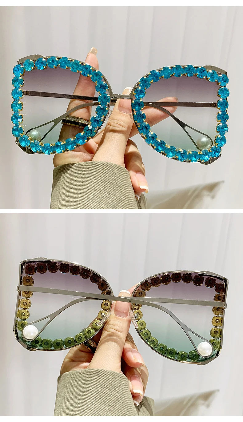 Luxury Diamonds UV400 Eyewear | European And American Style Sun Glasses