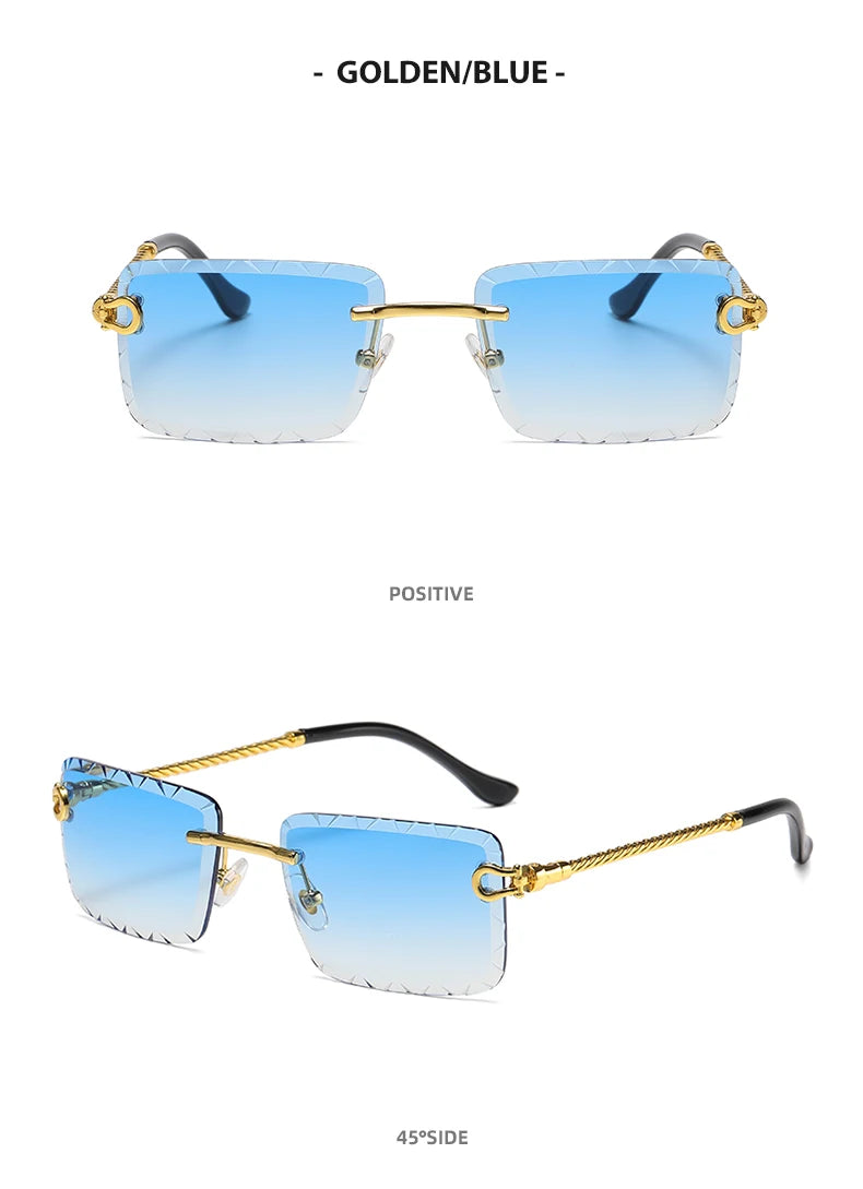 Rimless cutaway square rimmed