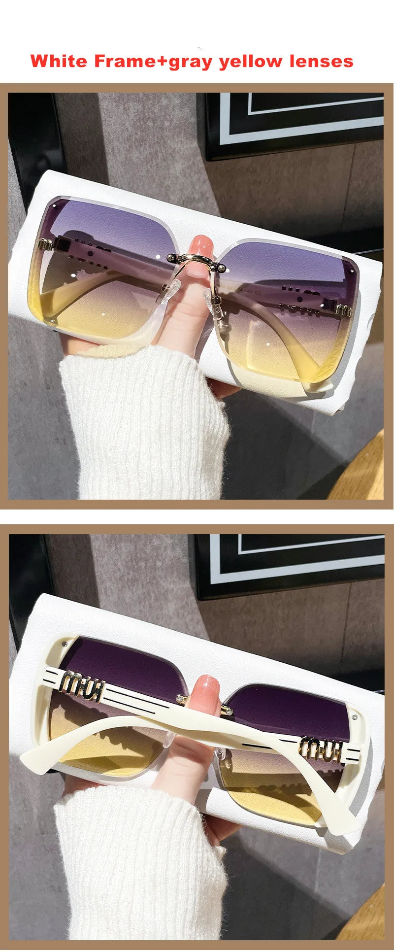 Trimmed half frame high quality sunglasses