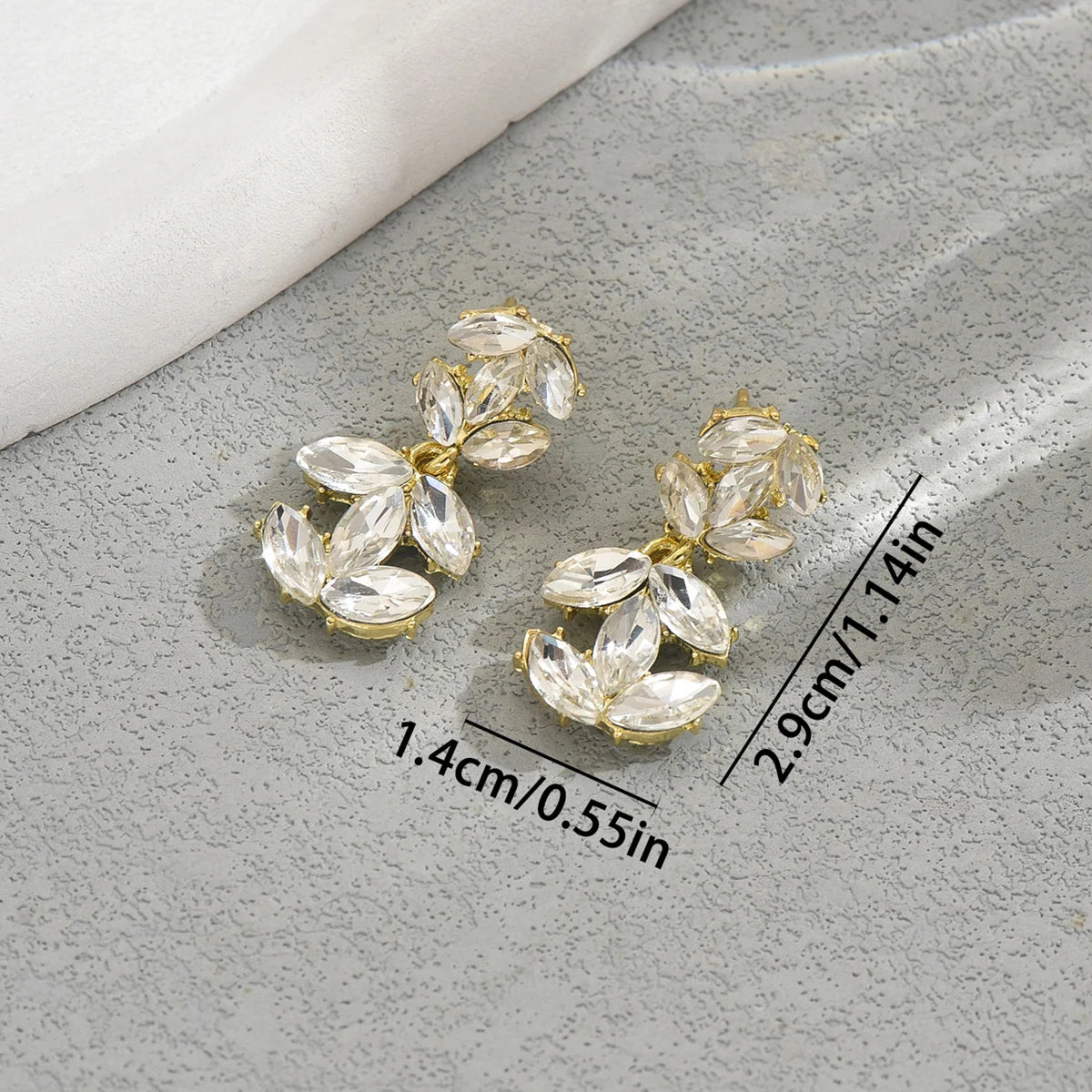 Sparkling Crystal Leaf Shaped Dangle Earrings