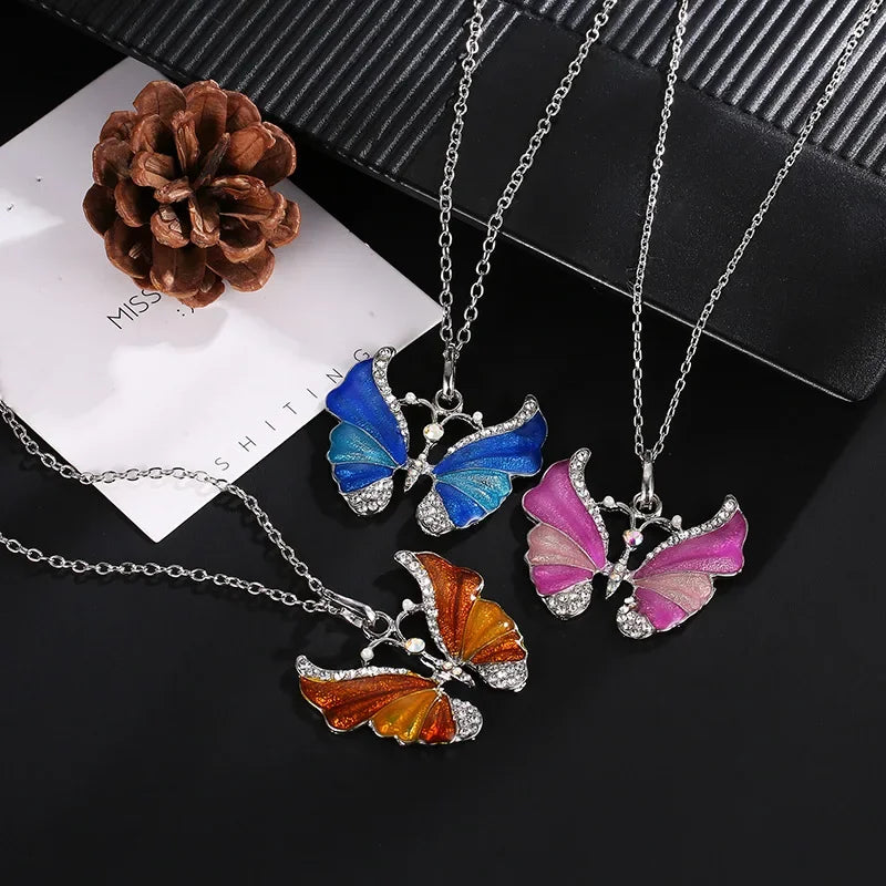 Blue Gradient Butterfly Necklace | Jewelry Gift