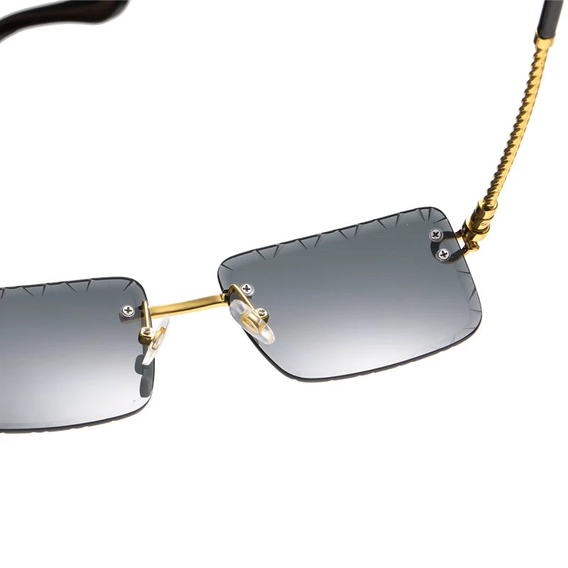 Rimless cutaway square rimmed