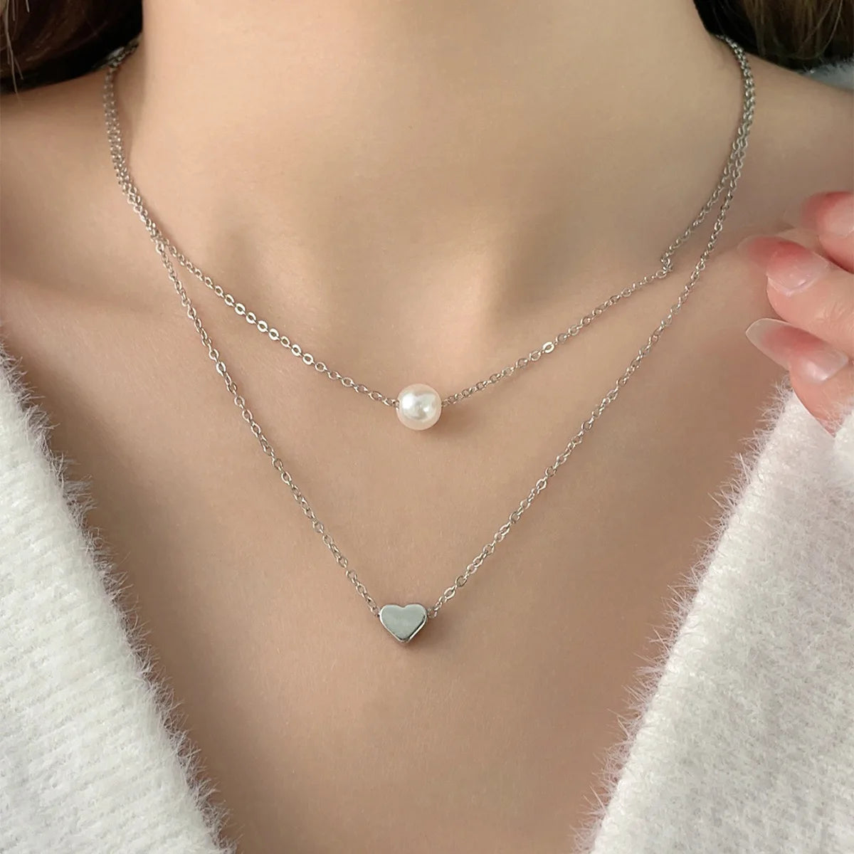 Charm Gold Luxury Multi-layered Zircon Heart Pendant Necklace