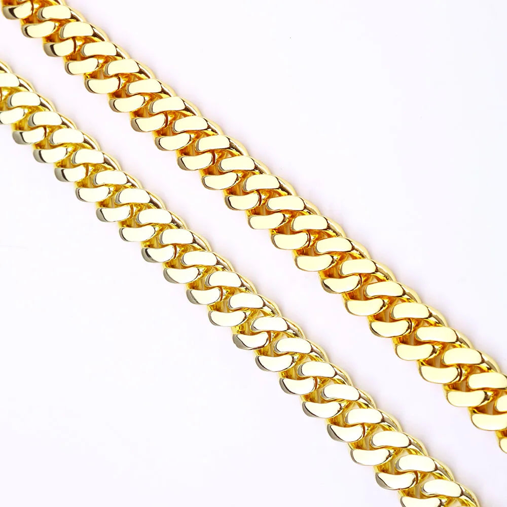Hip Hop 14k Gold Plated Iced Cuban Chain