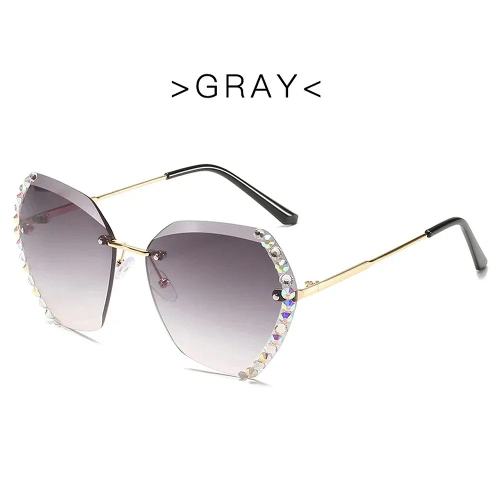 Oversized Rimless Luxury Diamond Square
