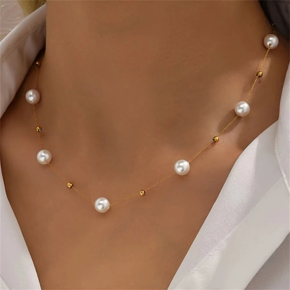 Vintage Pearl Y Lariat Necklace