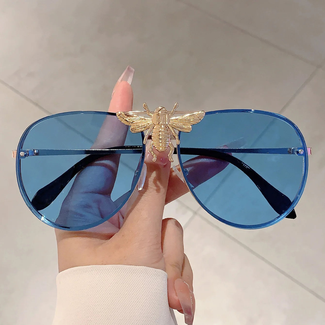 Oversized Punk Metal Eyeglasses UV400