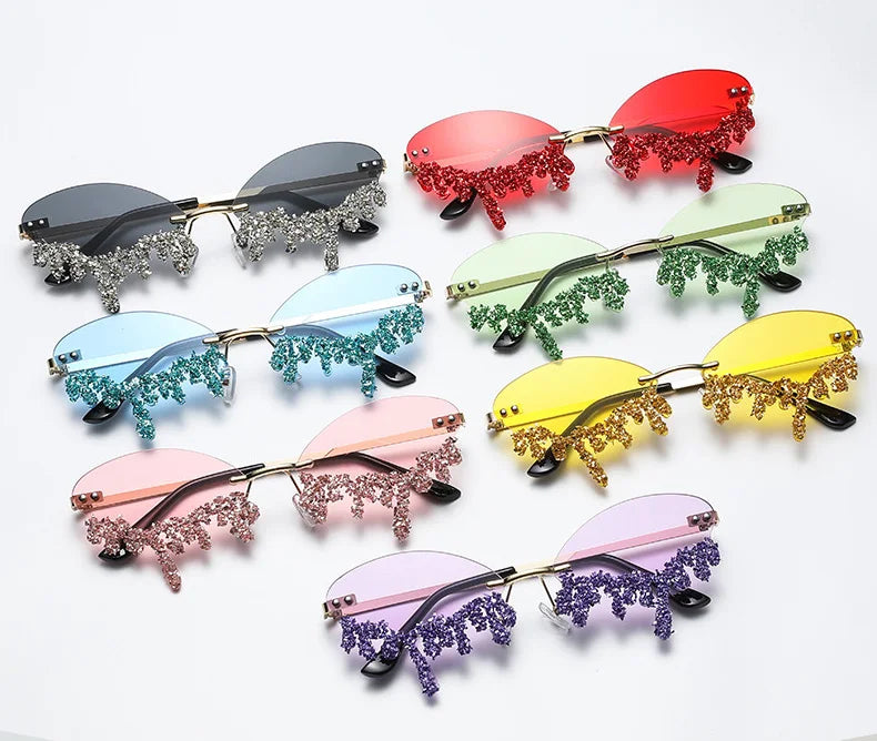Diamond Rimless Rhinestone Tear Shaped