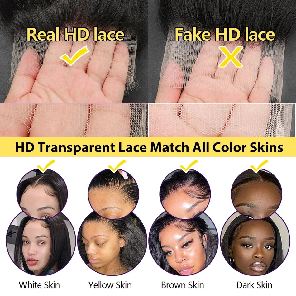 Body Wave 13x4 13x6 360 Hd Transparent Lace Front Wigs Human