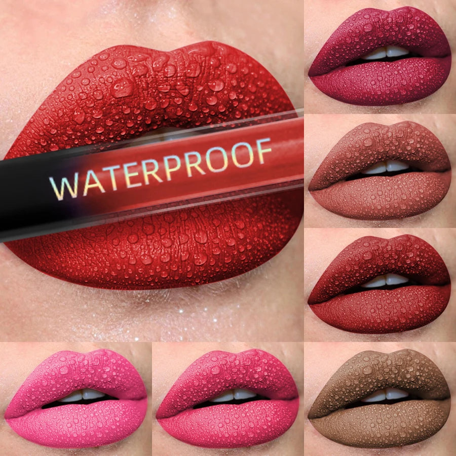 19 colors Matte Velvet Nude Waterproof Liquid Lipstick