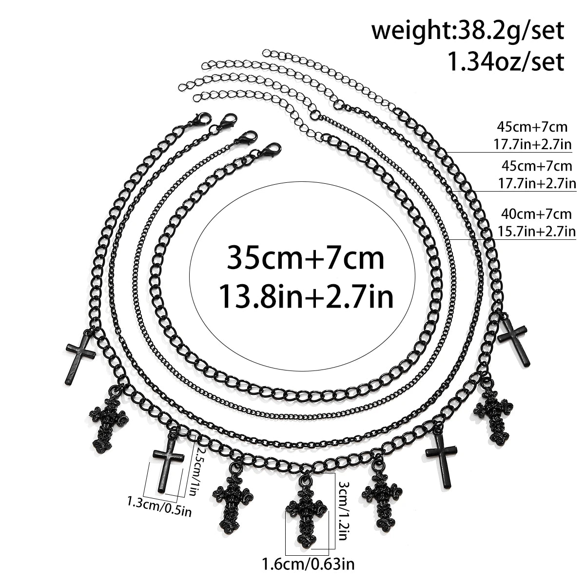 4Pcs Cross Tassel Pendant Jewelry
