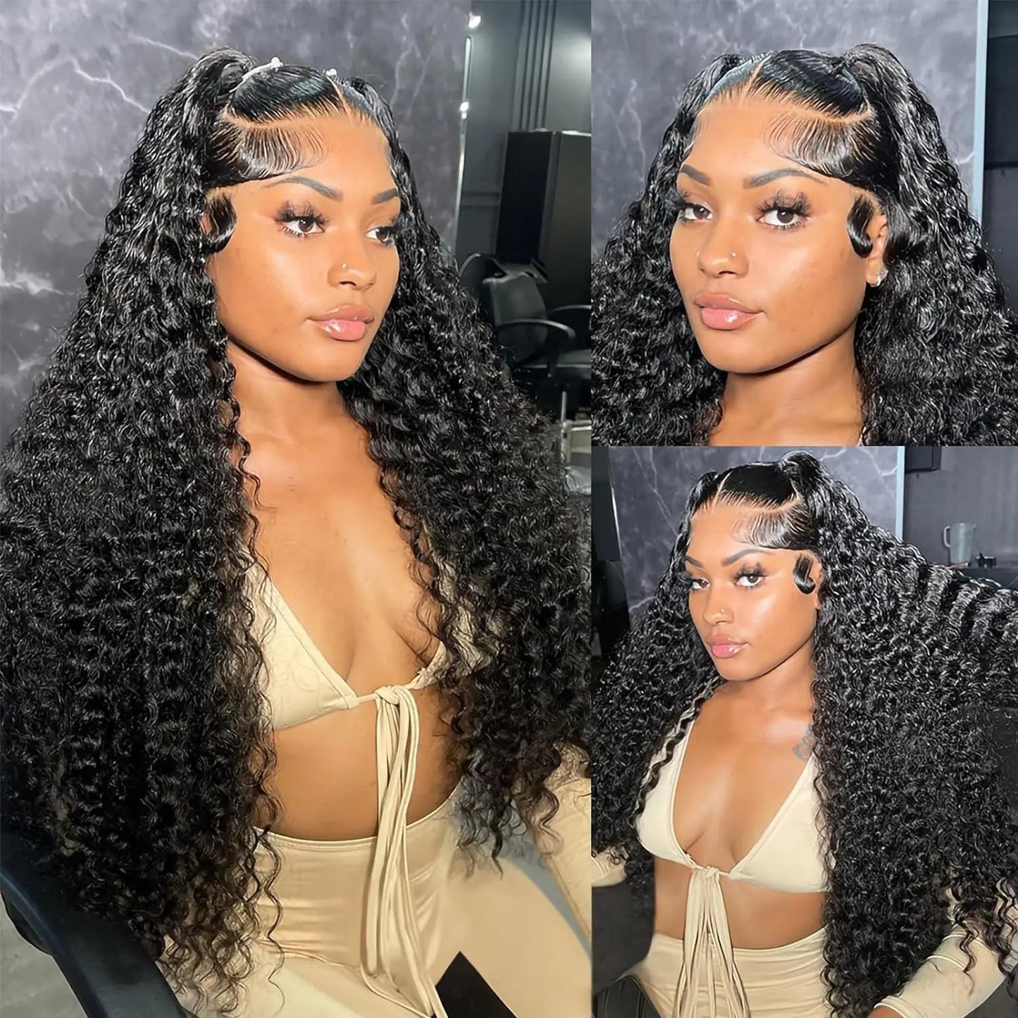 200 Density Curly | 13x4 Water Wave Lace Front
