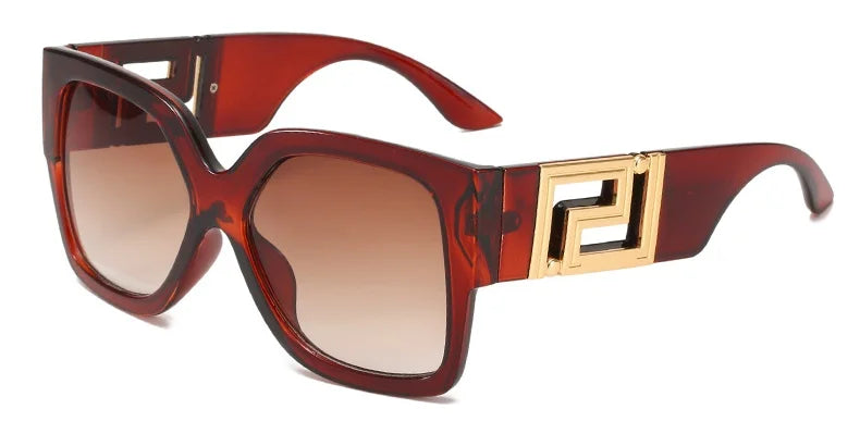 Luxury Stylish Square Retro Gradient Tone Sunglasses.