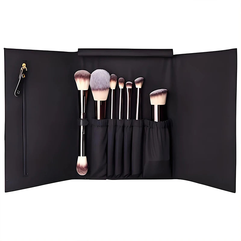Vegan brush travel brush set includes 7 brushes for the eye and face with a bag gift box packaging